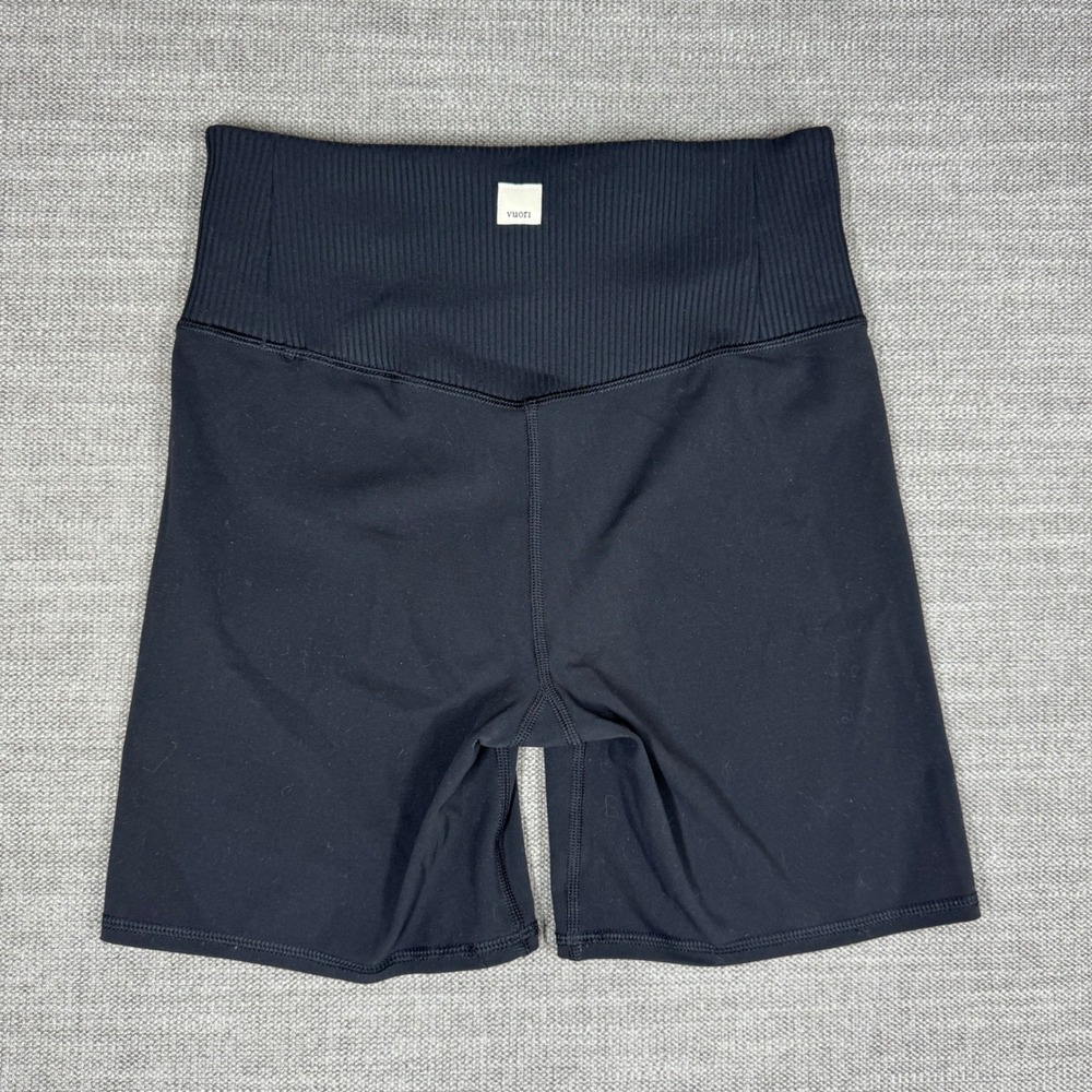 Vuori Rib Studio 6 Inch Short Womens Size Small Black Biker Shorts Activewear